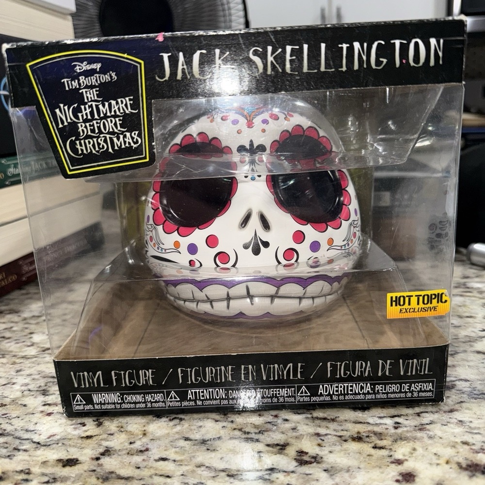 FUNKO NIGHTMARE BEFORE CHRISTMAS JACK SKELLINGTON SUGAR SKULLHEAD HOT TOPIC BoxA